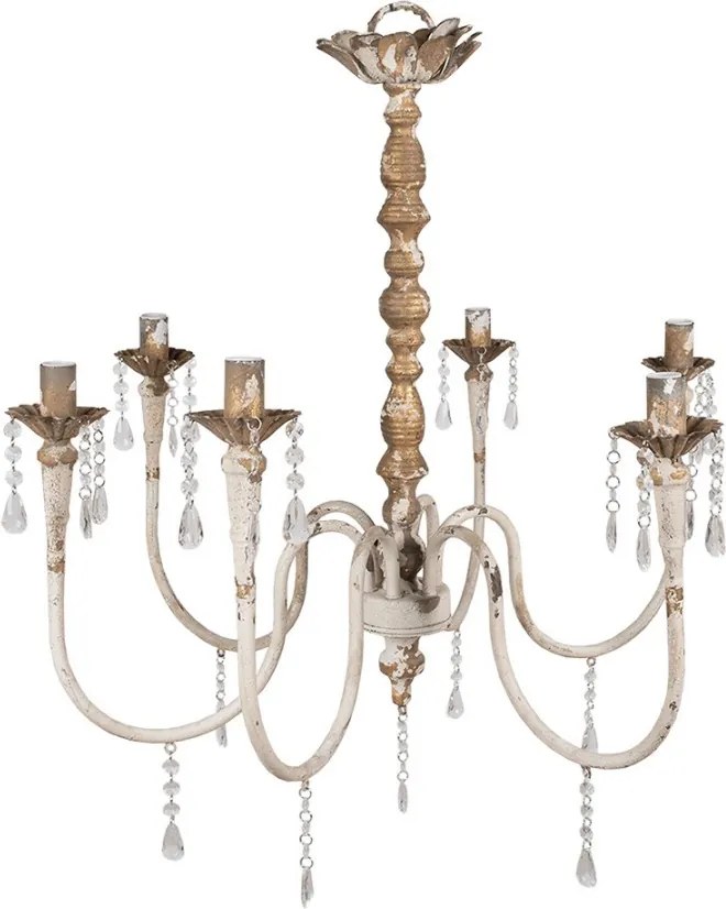 Béžový antik stropný luster Auréli - 72*72*67 cm E14/ 6*25W