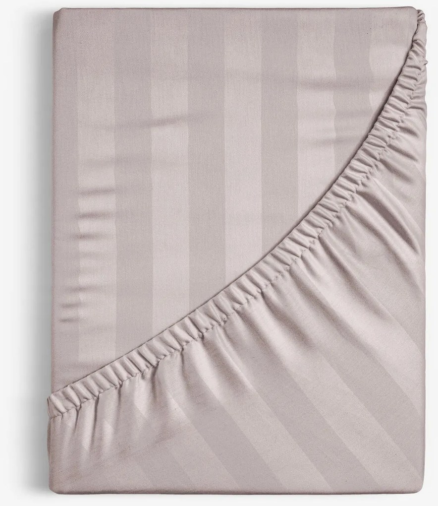Goldea damašková napínacia plachta - sivohnedé prúžky so saténovým leskom 180 x 200 cm