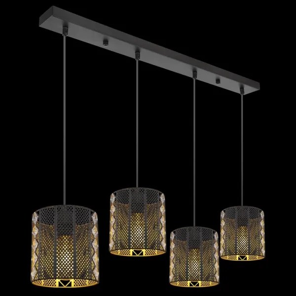 Globo 15450-4H - Luster na lanku ABINY 4xE27/60W/230V zlatá/čierna