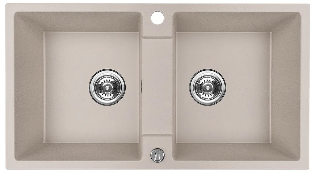 Kuchinox Rab, 2-komorový granitový drez 800x440x186 mm, béžová, LAV-SBF_420Y