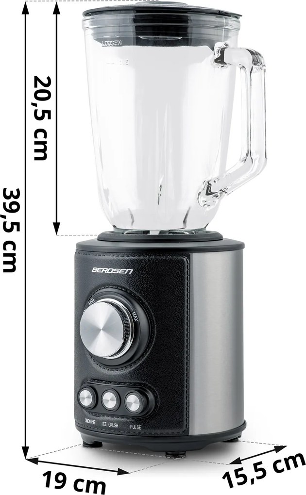 Stolný mixér 1,5 l 800W Berdsen BD-751 - čierny