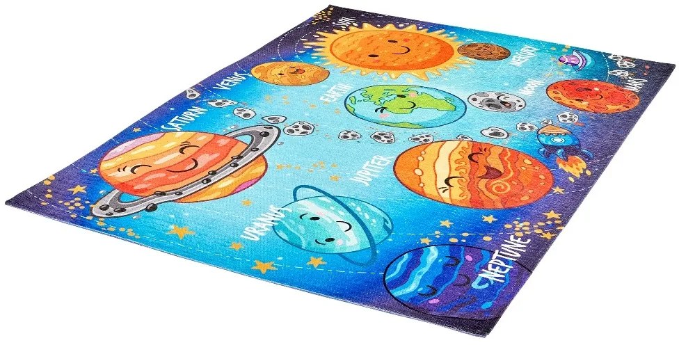 Detský kusový koberec Torino kids 230 SOLAR SYSTEM, 80x120, viacfarebná, detská izba, Obsession