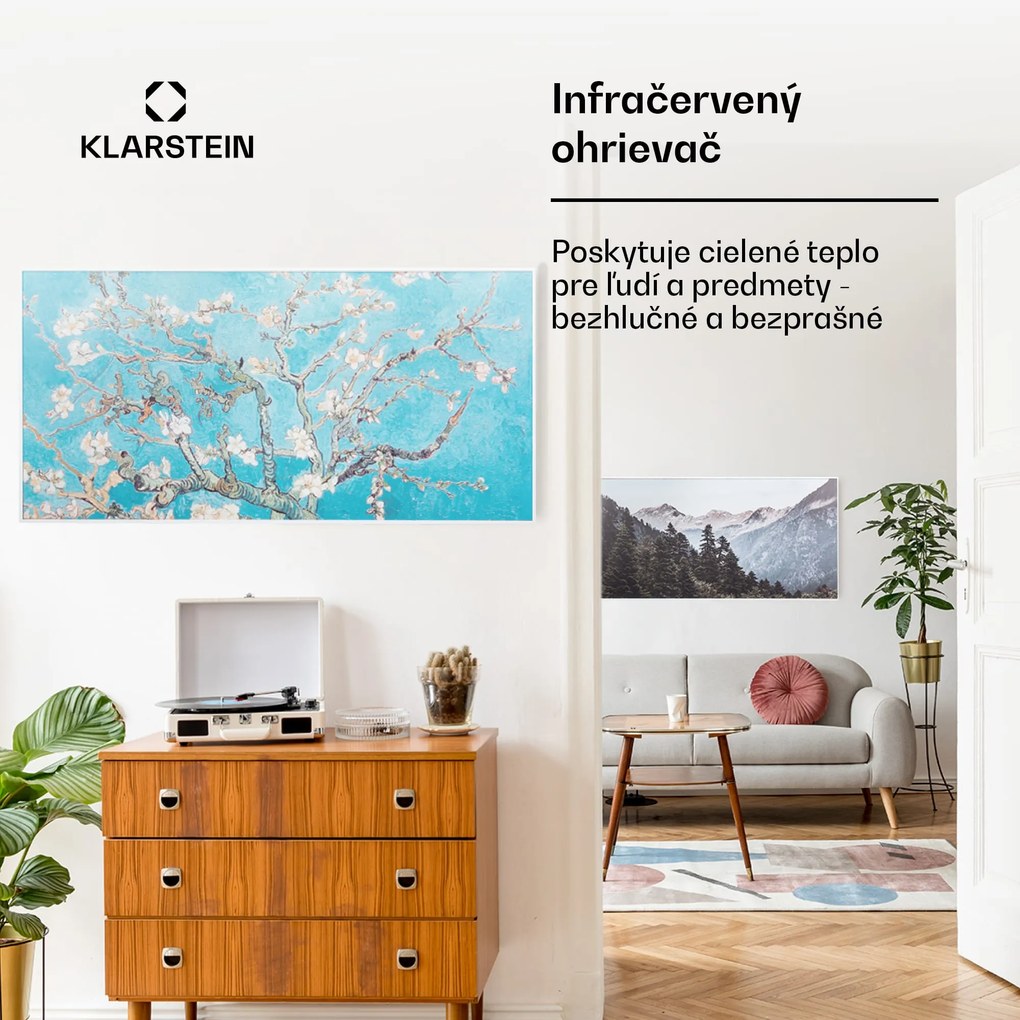 Klarstein Wonderwall Air Art Smart, infračervený ohrievač, 120 x 60 cm, 700 W, aplikácia, mandľový kvet