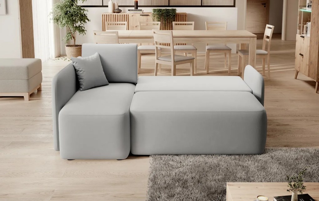 Svetlosivá rohová sedacia súprava HADSON Varianta: Pravý roh