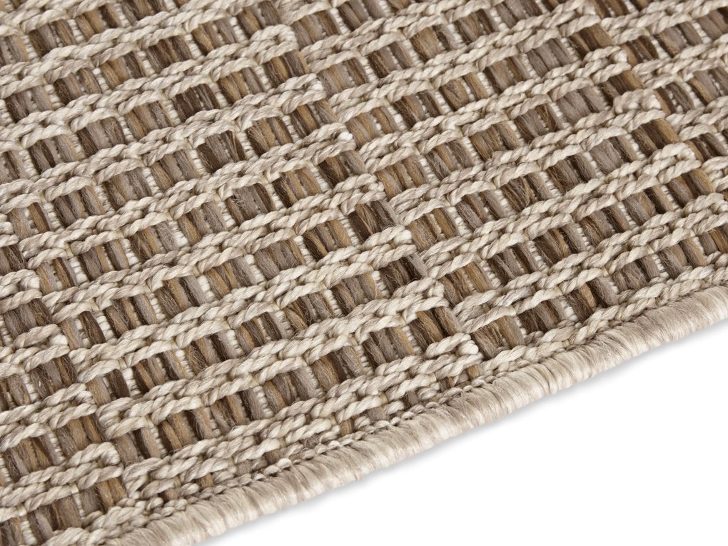 Kusový koberec Brave 103610 Natural Brown z kolekcie Elle – na von aj na doma, 200x290, hnedá, chodba / predsieň, ELLE Decoration