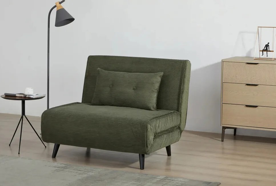 Multifunkčné polohovacie kreslo Mora menčester zelená 100cm