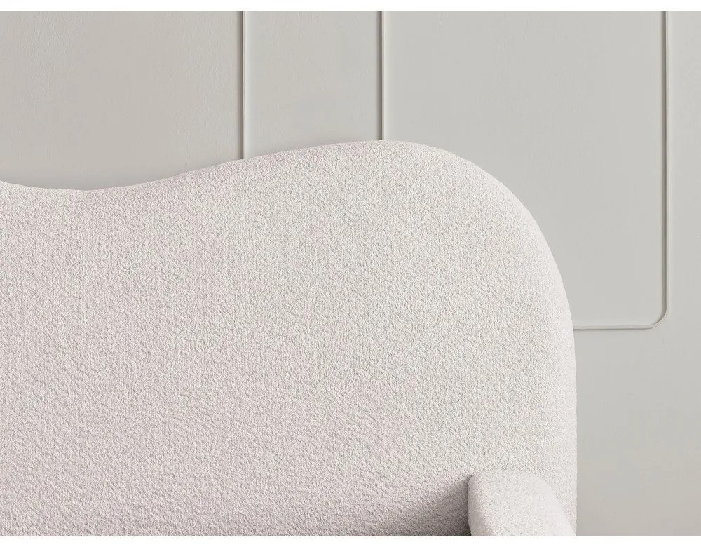 Biela čalúnená dvojlôžková posteľ s úložným priestorom s roštom 140x190 cm Orlane – Bobochic Paris