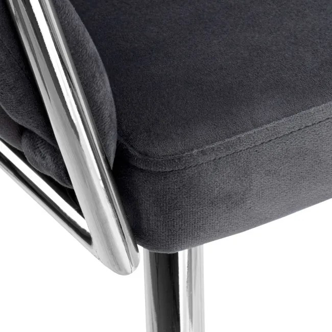 Jedálenská stolička COFTON zamatová, strieborná / grafitová