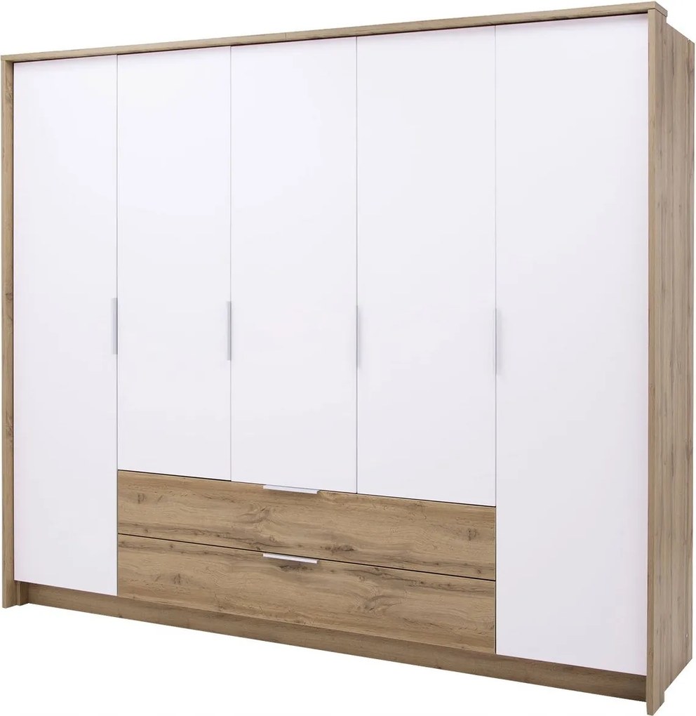 Šatníková skriňa Sorento 255 (dub wotan biela)