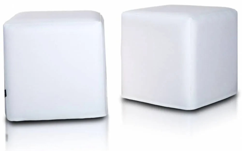 INTERMEDIC SK - Taburetka BLOCK 40x40 cm z ekokože | multifunkčný vak, podnožka, kocka Farba: E01 - Biela (ekokoža)