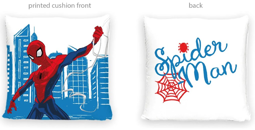 DETSKÁ DEKORAČNÁ OBLIEČKA NA VANKÚŠ SPIDERMAN 40X40 CM VZOROVANÁ