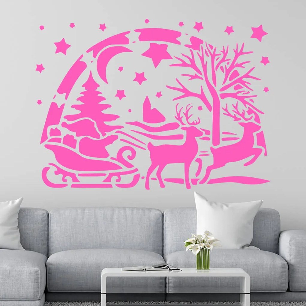 Veselá Stena Samolepka Santa Claus Farba: hnědá, Veľkosť: 40 x 29 cm