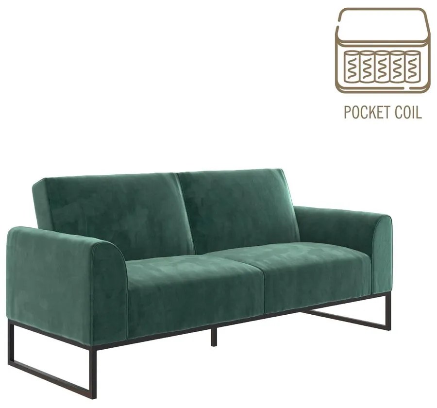 Zelená rozkladacia pohovka 217 cm Adley - CosmoLiving by Cosmopolitan