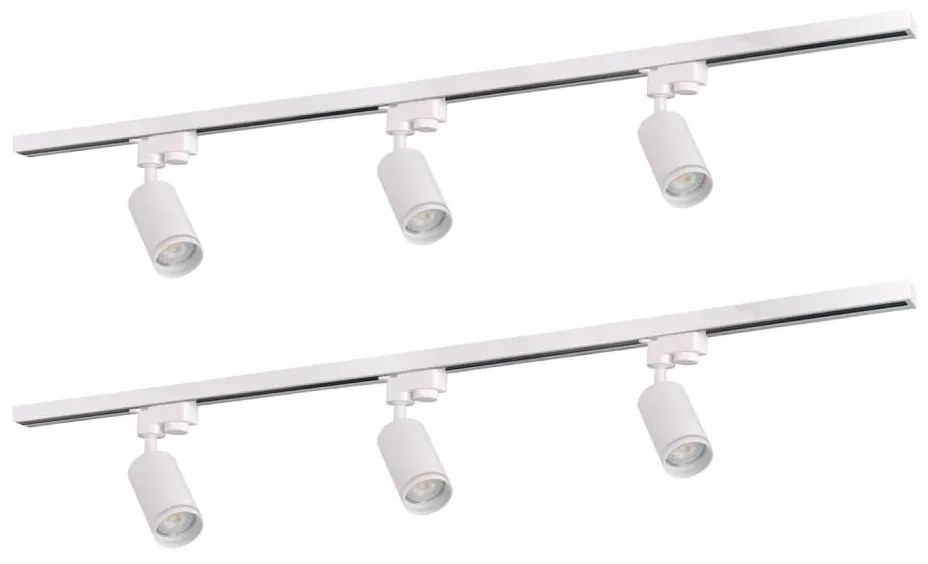 Bodové svietidlo do lištového systému PARIS 6xGU10/10W/230V +2x1 m lištový systém