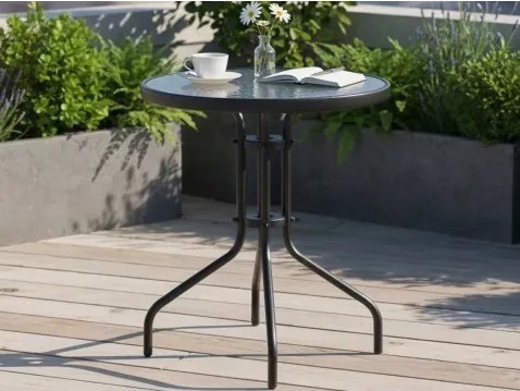 Kulatý zahradní stůl Plano, průměr 60 cm, černý%