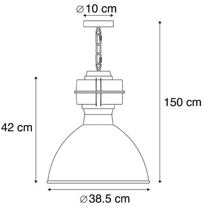 Inteligentné priemyselné závesné svietidlo čierne vrátane A60 WiFi 38,5 cm - Sicko