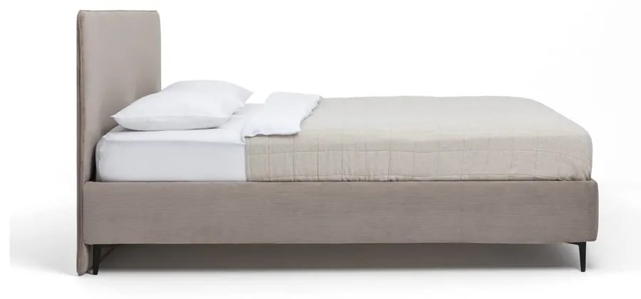 Čalúnená dvojlôžková posteľ taupe s roštom 180x200 cm Noira Slim – Bonami Selection