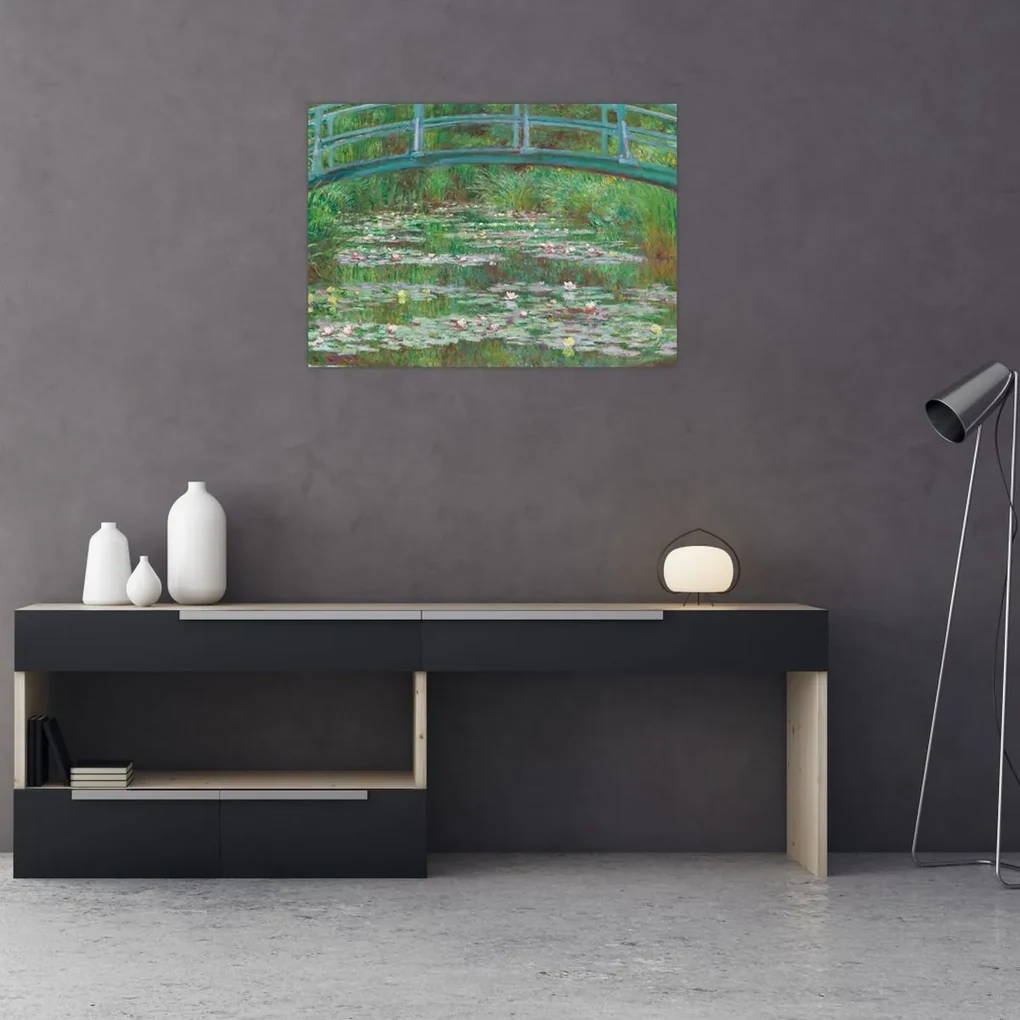 Sklenený obraz - Claude Monet, The Japanese Footbridge, reprodukcia (70x50 cm)