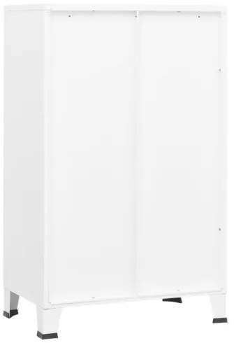 vidaXL Industriálna skladovacia skrinka biela 70x40x115 cm kovová-