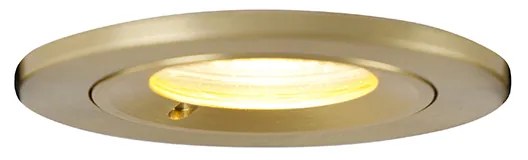 Sada 6 moderných zapustených bodových svetiel zlatá okrúhla IP44 - Xena