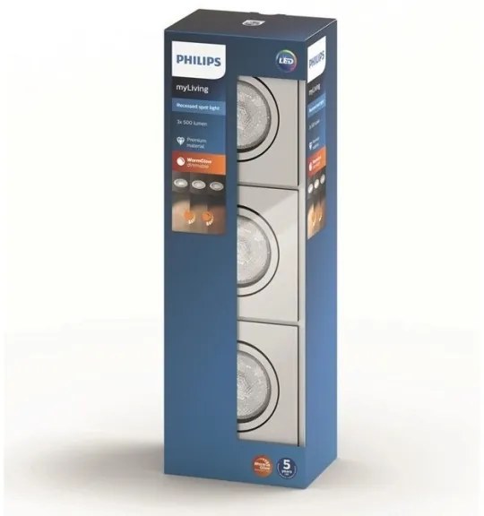 Philips  50393/11/P0 - SADA 3xLED Stmievateľné svietidlo SHELLBARK LED/4,5W/230V