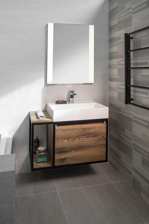 Sapho Sapho, SKARA skrinka 35x171x32cm, 2x dvierka, ľavá/pravá, čierna mat/dub Alabama, CG010-2222