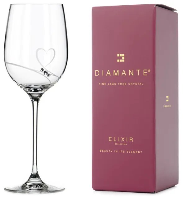 Diamante poháre na biele víno Romance s kamienkami Swarovski 330ml 1KS