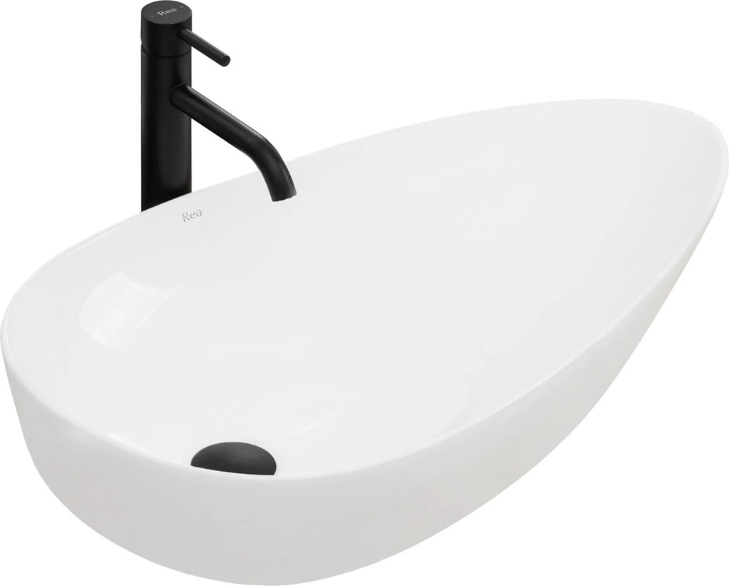 Keramické umývadlo na dosku REA GRETA WHITE 77x42,5 cm biele