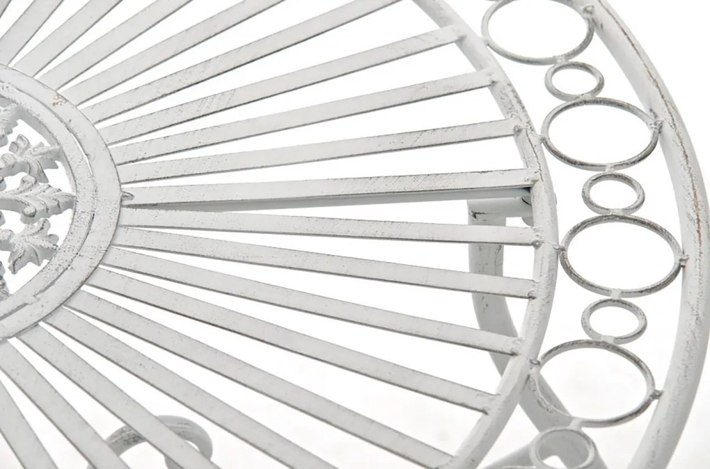 Súprava kovových stoličiek a stola Indra (SET 2+1) - Biela antik