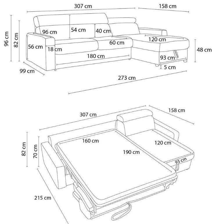 Menčestrová rozkladacia rohová pohovka v horčicovej farbe (variabilná) Monaco – Bobochic Paris