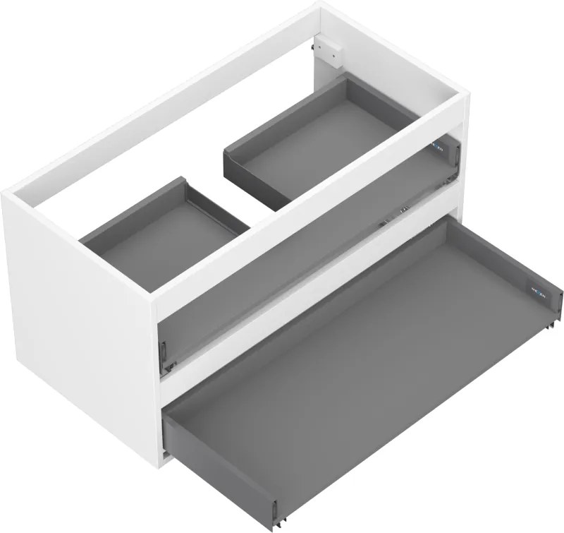 Mexen Box-A, závesná skrinka 90 cm, 2 zásuvky, biela matná, 91AX0-0900-470-2-01