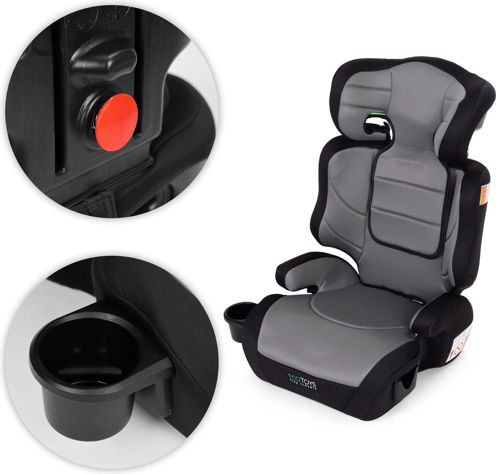 Autosedačka 2v1 i-Size ECOTOYS 100-150 cm, sedačka a podsedák, držiak na nápoje