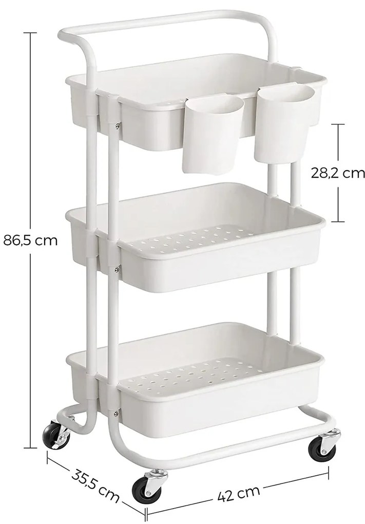 Pojazdný regál Flurry biely