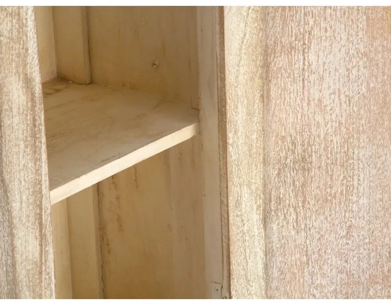 furniture-nabytek.cz - Masívna vysoká komoda do koupelne Patina z mangového dreva, lakovaná, prírodná – 48×33×130 cm