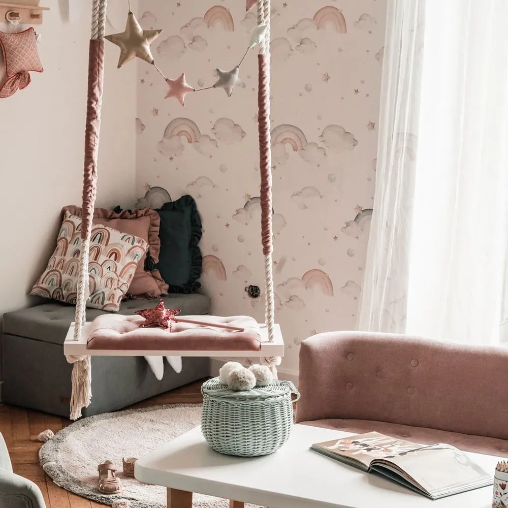 Detská tapeta z netkanej textílie 50 cm x 280 cm Rainbow – Dekornik