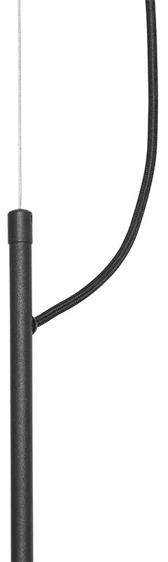 Klasické závesné svietidlo čierne so zlatým tienidlom 5-žiarovkové - Nona