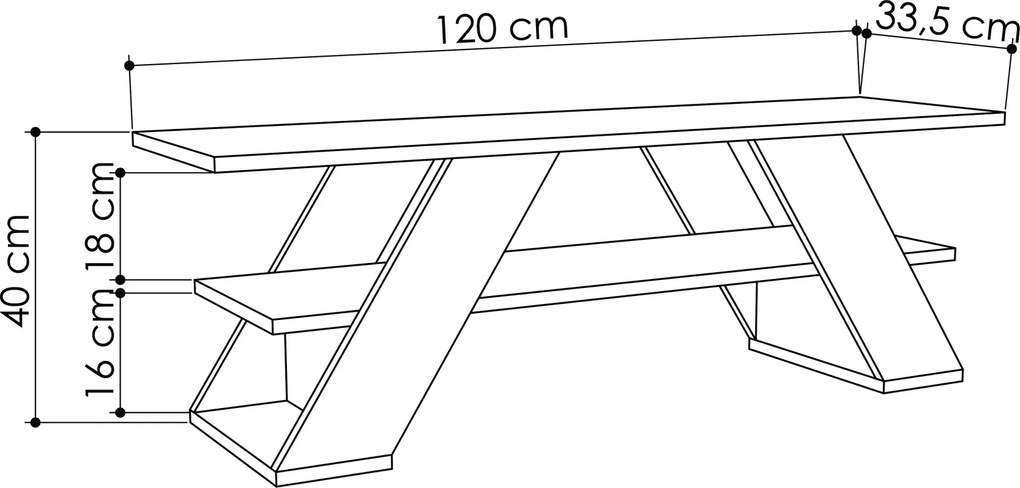 TV stolík Houseland Farfalla 120 cm dub prírodný