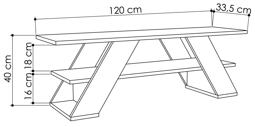 TV stolík Houseland Farfalla 120 cm prírodný dub