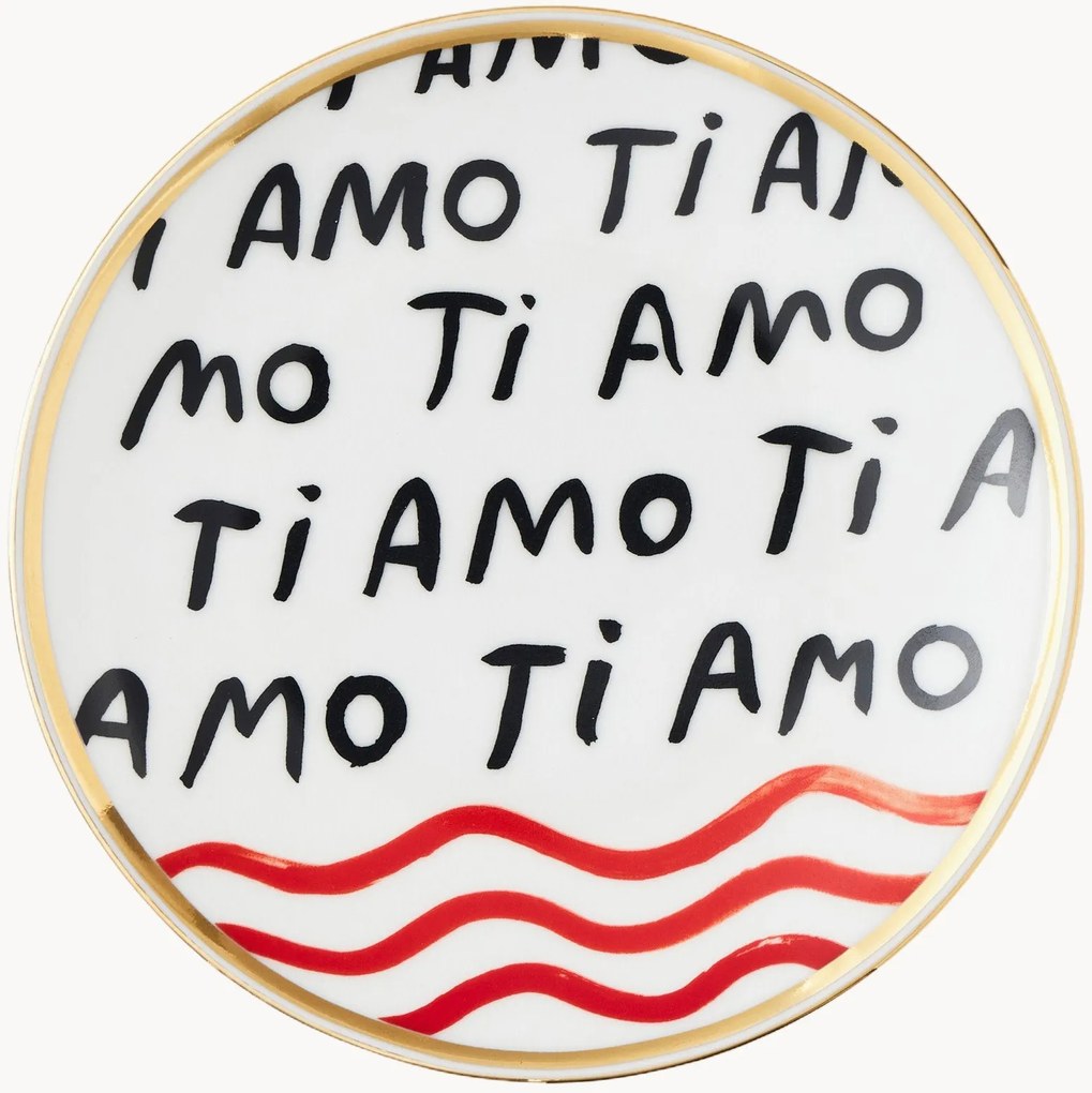 Ručne vyrobený porcelánový dezertný tanier Con Amore