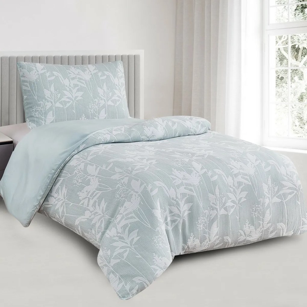 Žakárové obliečky Alabama zelená, 140 x 200 cm, 70 x 90 cm