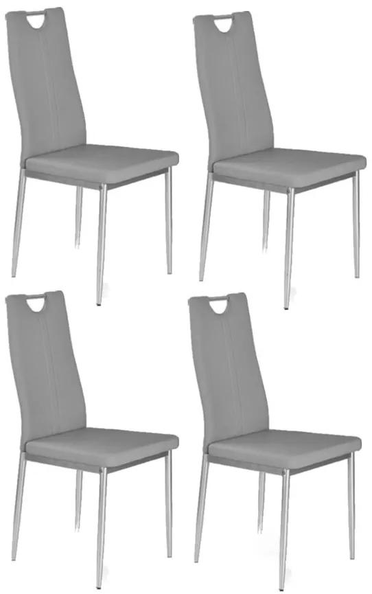 Halmar Jedálenská stolička K202, v akčnej sade 4 kusov - šedá
