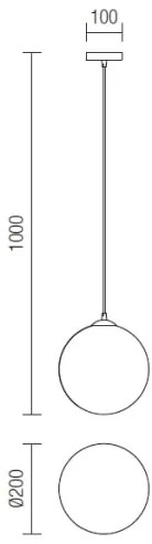 Redo 01-1064 - Luster na lanku OLA 1xE27/42W/230V