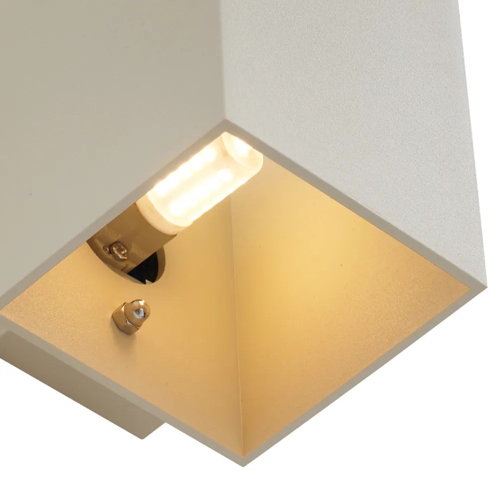 Moderná nástenná lampa béžová G9 štvorcová - Sola