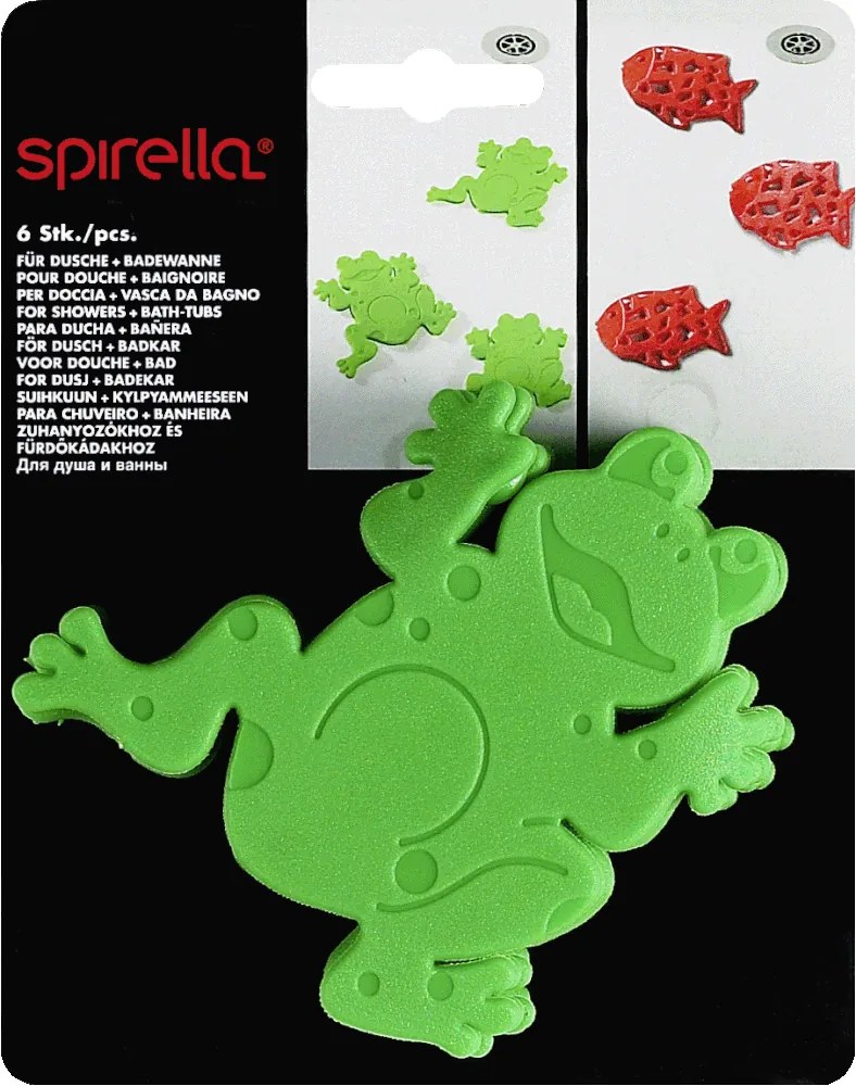 Detské protišmykové podložky v súprave 6 ks do vane 12x11 cm Frogtime – Spirella