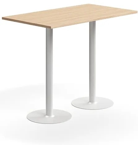 Barový stôl VERTICUS, 1400x800x1100 mm, dub/biela