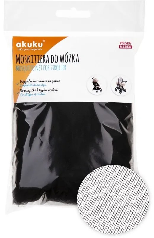Čierna sieťka proti hmyzu na kočík, akuku