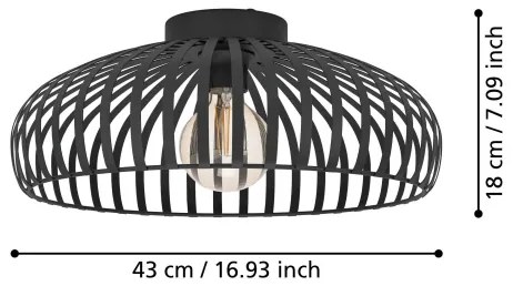Eglo 900721 - Stropné svietidlo MOGANO 1xE27/40W/230V pr. 43 cm