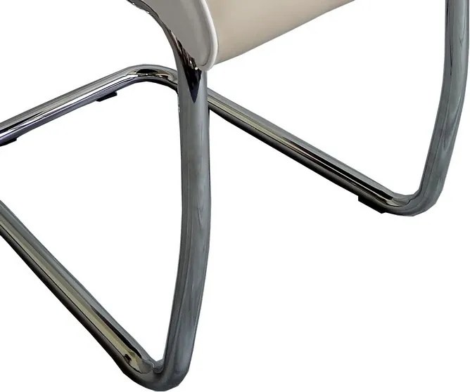 Jedálenská stolička Vertical, béžová/biela ekokoža