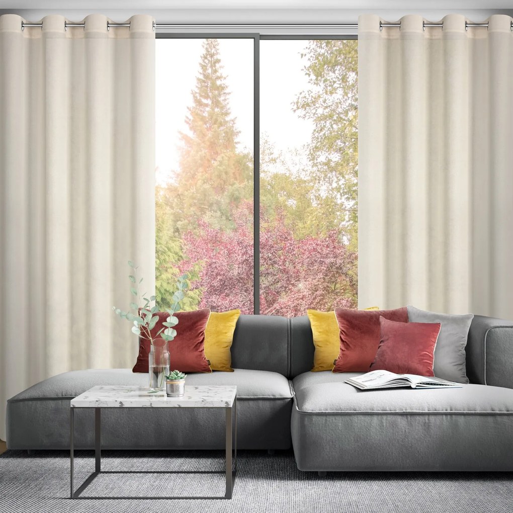 ZÁVES NA KRÚŽKOCH ADELINA 140X250 CM KRÉMOVÁ