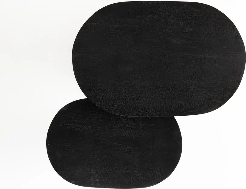 Odkladacie stolíky v súprave 2 ks s doskou z mangového dreva 37x56 cm Bela – White Label